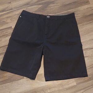 Anchor Blue Men's Black Flat Front Shorts
